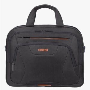 EUC American Tourister Laptop Bag. Like new. Black w/orange details. See photos